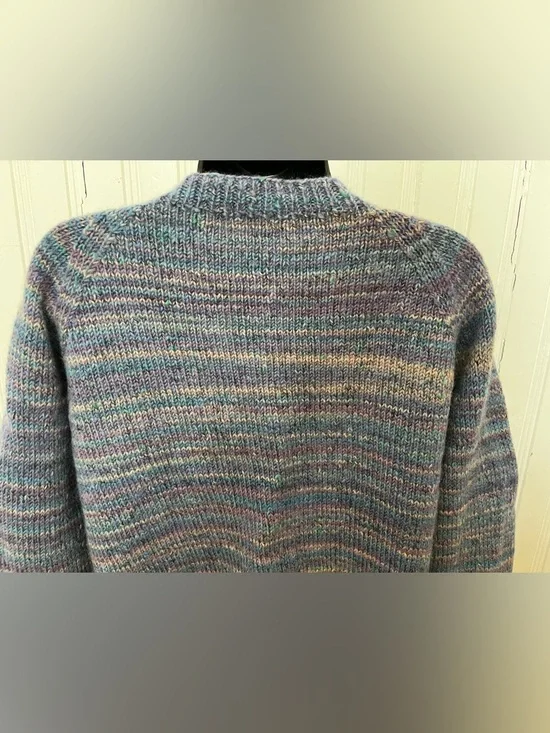 Handmade Heathered Wool Long Sleeve Cardigan, Size Medium - Picture 8 of 11